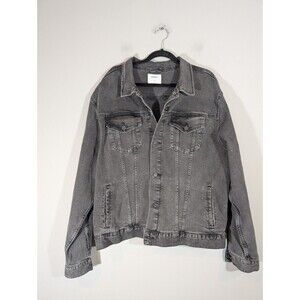 Old Nay Womens Black Wash Denim Truck Jacket Sz XXL Grunge Western Workwear